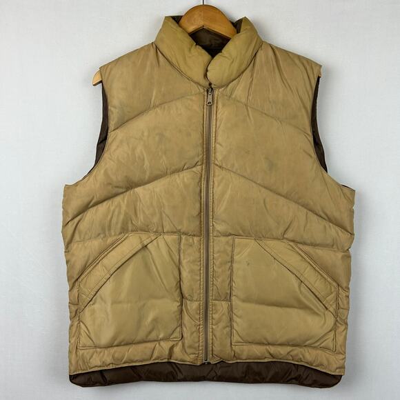 Camel MFG Co Vintage Brown Northern Goose-Down Puffer Vest Men's Size XL